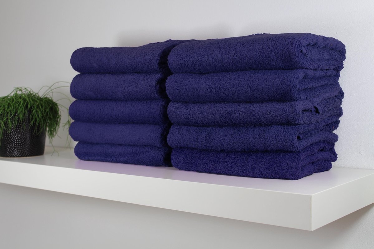 Katoenen Handdoek – Donkerblauw - Set van 6 Stuks – 70x140 cm - Heerlijk zachte badhanddoeken