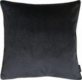 Velvet Piped Kussenhoes | Fluweel - Polyester | 45 x 45 cm | Bies Zwart