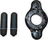 ZiZi Cockring Turbo met bullet vibrators - zwart