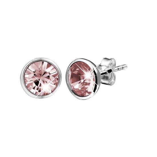 Lucardi - Zilveren oorbellen met antiek roze Swarovski | bol.com