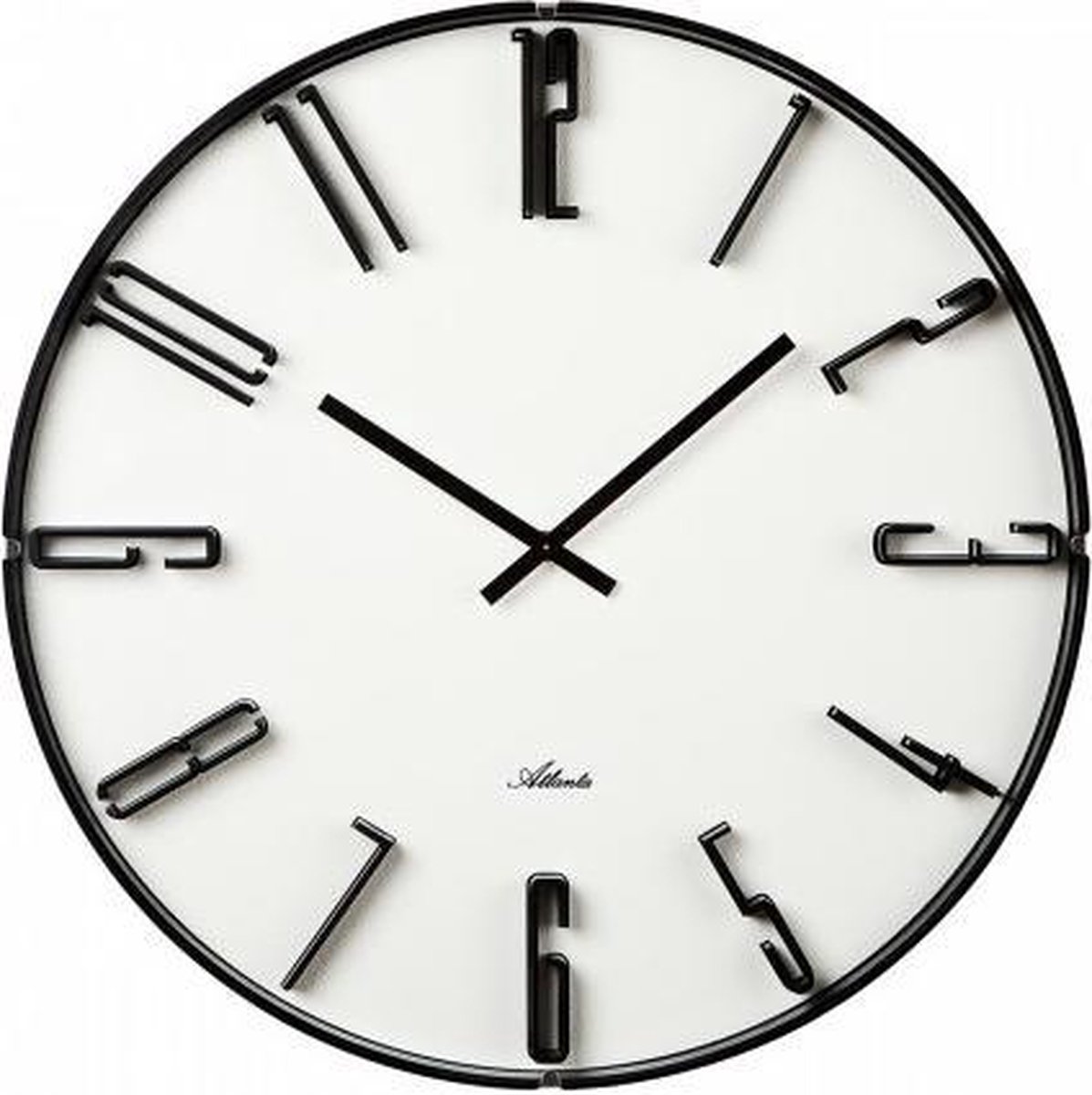 Wandklok Zwart Wit Modern Design