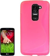 LG Optimus G2 mini - hoes, cover, case - TPU - transparant - roze