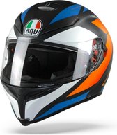 Agv K5 S Max Vision Core Mat Zwart Blauw Oranje Integraalhelm - Motorhelm - Maat M/L