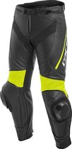 Dainese Delta 3 Black Black Fluo Yellow Leather Motorcycle Pants 56