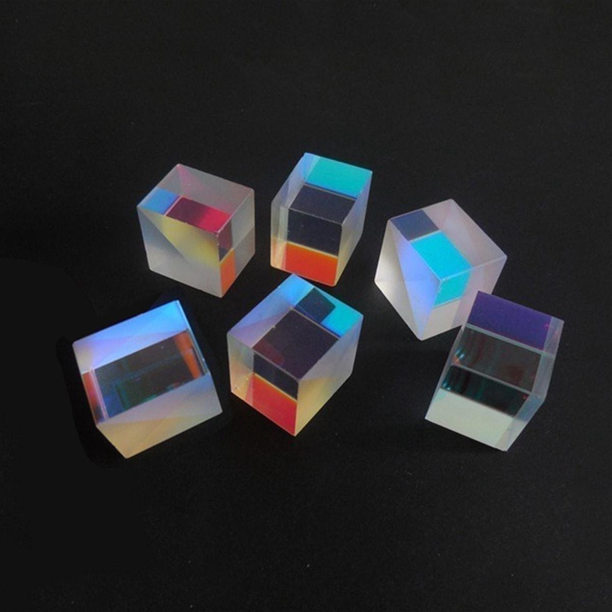 Prisme dichroïque X-Cube de dispersion RGB 2cm pour la physique et la décoration avec boîte de rangement