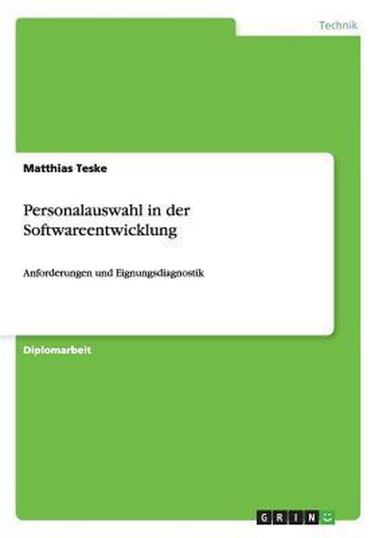 Personalauswahl in der Softwareentwicklung - cover