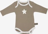 Body met lange mouwen in organisch katoen met stermotieven (set van 3) Beige 9 maanden