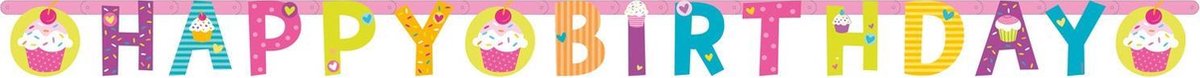 Amscan Verjaardagsslinger Cupcake Multicolor 180 X 15 Cm
