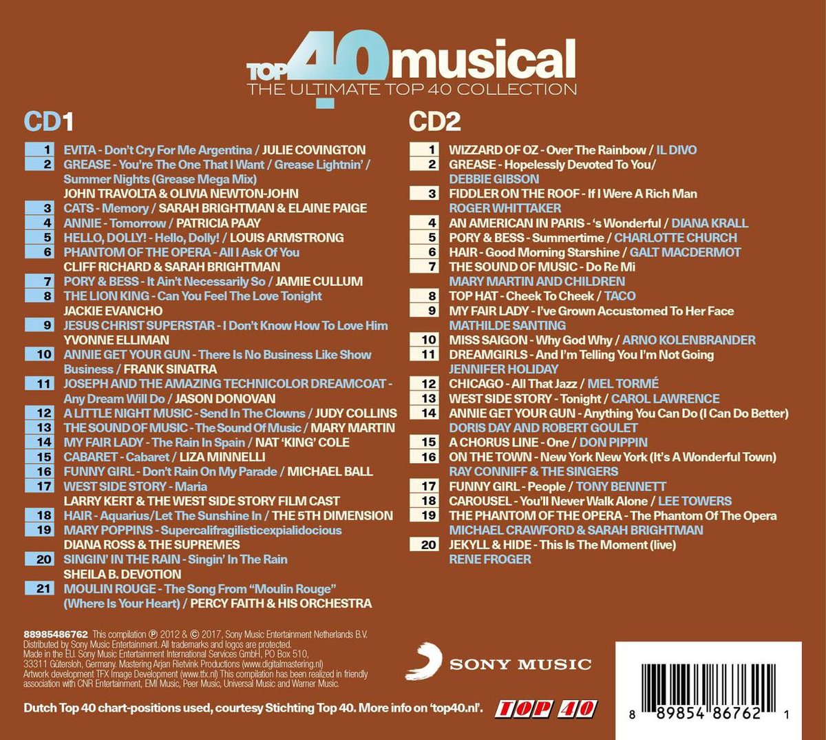 Top 40 Musical, Top 40 CD (album) Muziek
