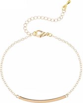 24/7 Jewelry Collection Gebogen Bar Armband - Goudkleurig