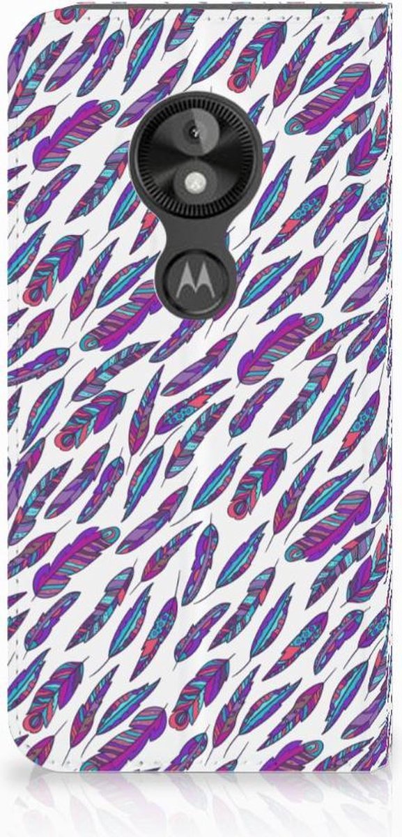 Motorola Moto E5 Play Hoesje met Magneet Feathers Color