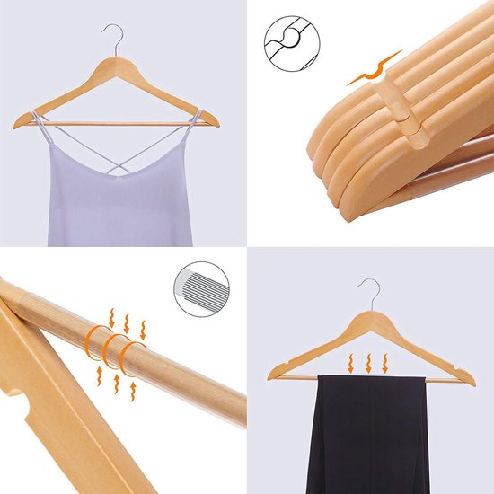 Cintre design en bois laminé avec pinces pour ensembles | Actus Cintres