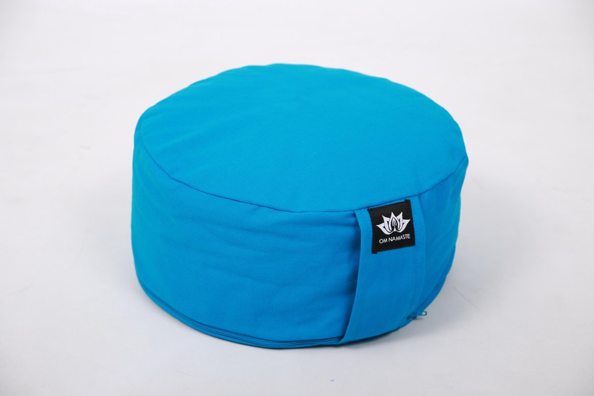 Bol.com Om Namaste Meditatiekussen Rond - Pro Rondo - Turquoise Blauw aanbieding