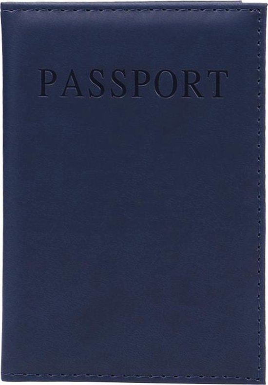 KELERINO. Paspoort Hoes - Paspoort Houder - Leer - Donker Blauw