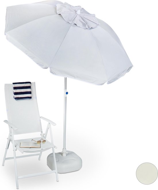 Slager Aanpassing Betekenis Relaxdays parasol 180 cm - zonnescherm - tuinparasol - kantelbaar - in  hoogte... | bol.com