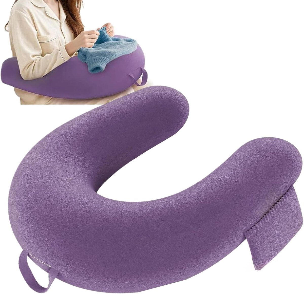 Lees Kussen - Schootkussen - Ontspannen Lezen - Ergonomische Ondersteuning - 40x34x10cm - Paars