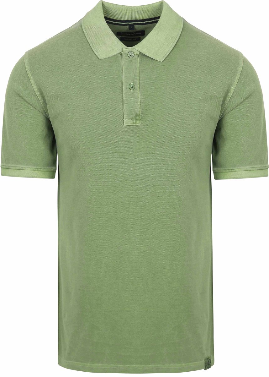 CASAMODA Polo Piqué Garment Dye Groen - Maat M - Heren