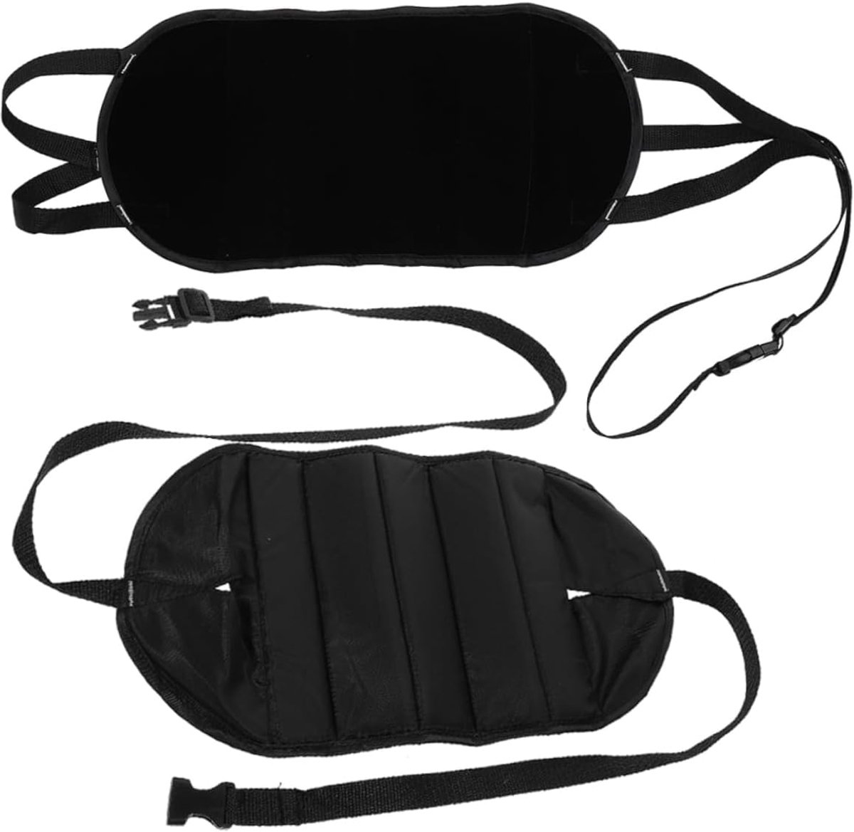 Draagbare Voetenbank - Reis Voetsteun - Comfortabel Zitten - Oxford Stof Materiaal - 41 x 19 cm - Zwart