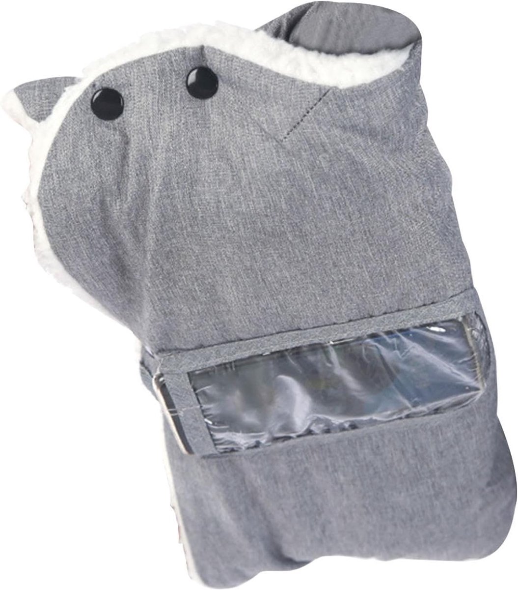 Kinderwagen Handwarmers - Wandelwagen Muts - Warm Blijven - Drukknop Bevestiging - 50 x 22.5 cm - Grijs