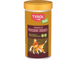 Visvoer - TIROL - Insectenpellets voor goudvissen - 250 ml - 4 insecten, geen kleurstoffen, geen granen