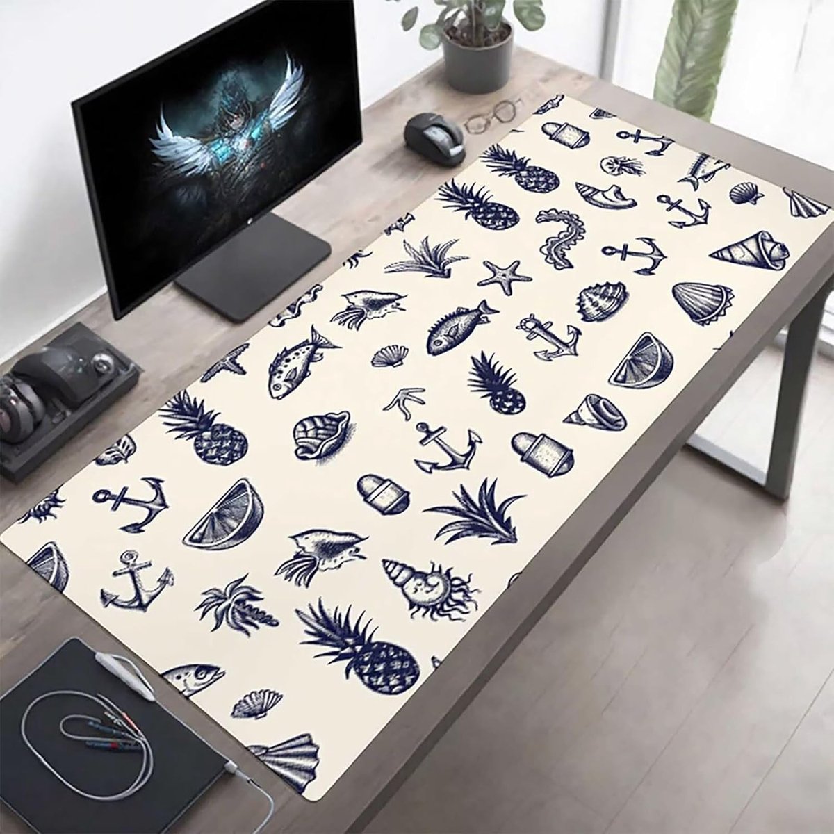 Grote Muismat - Bureaumat XXL - Gamen en Kantoor - Antislip Rubberen Basis - 100x50cm - Fruit Design