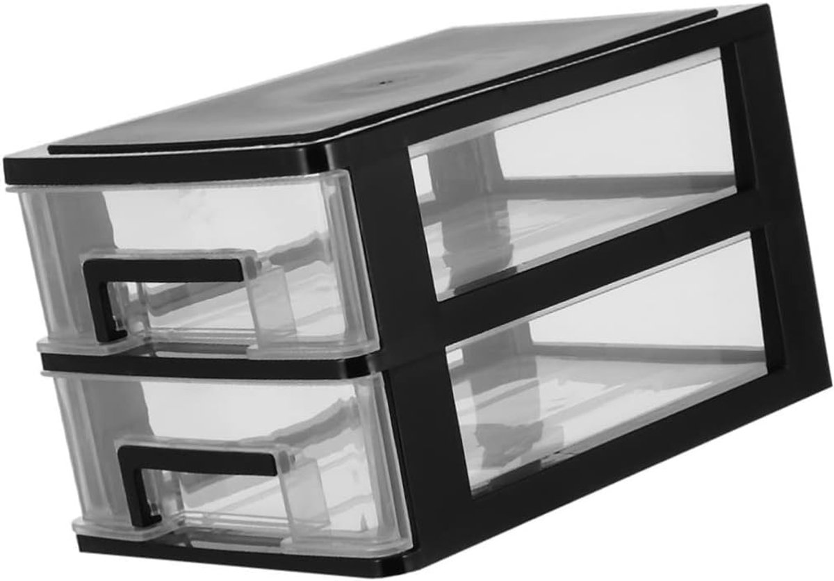 Opbergkast Ladekast - Bureau Organizer - Spullen Ordenen - 3 Laden - 17x24x20cm - Zwart Wit