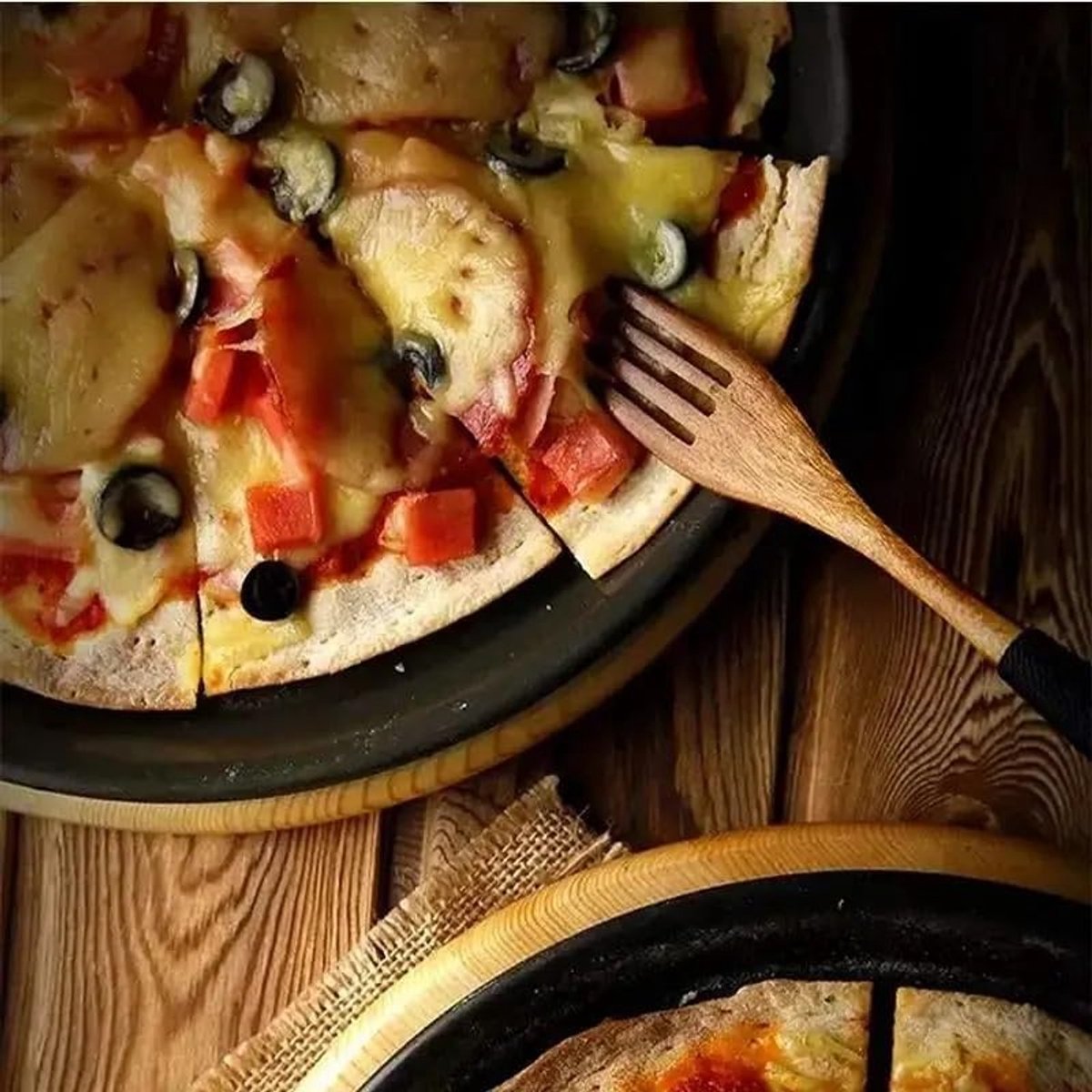 Pizzabakplaat - Pizza bodem - Perfecte pizza - Anti-aanbaklaag - 26 cm - Zwart