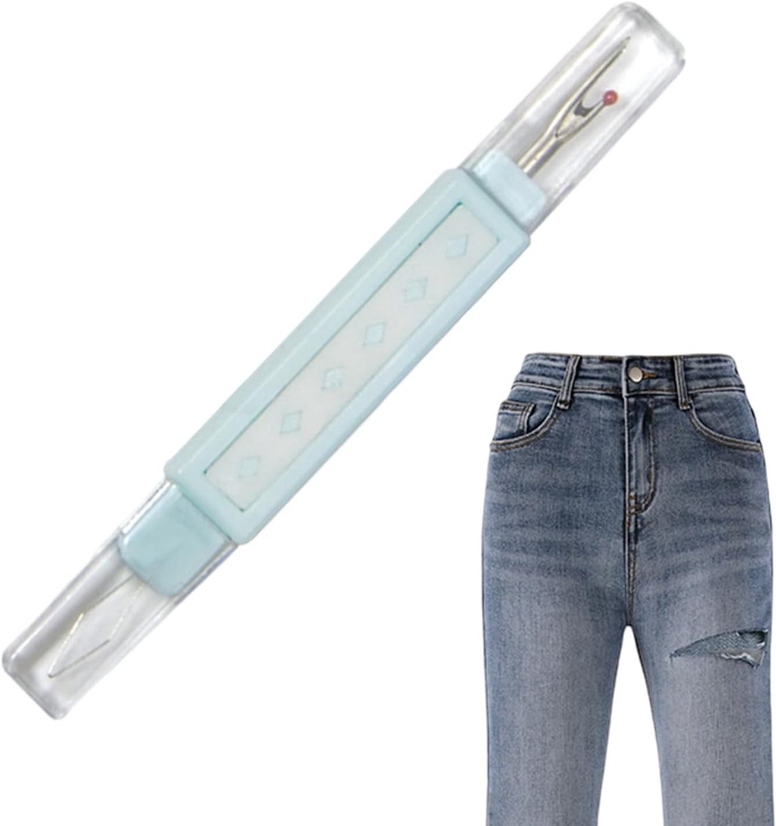 Draadrijger - Inrijghulp - Naaien Vereenvoudigen - Dubbel Hoofd - 11 cm - Blauw