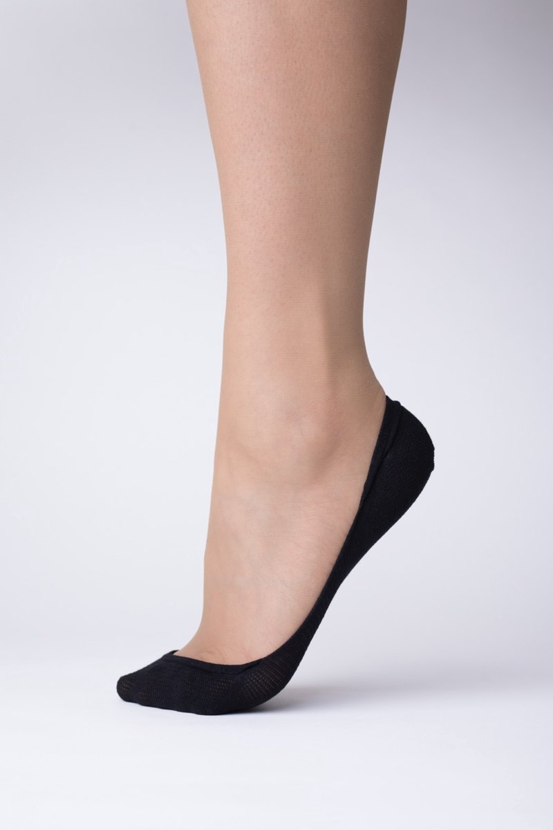 Steps - Footies - Zwart - 39-42 - Onzichtbaar - 3-Pack - Naadloos - Antislip boord - LB38I