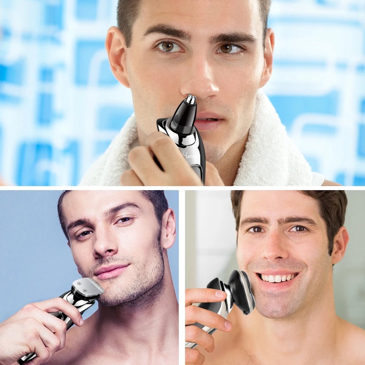 REPLAB SARL Scheerapparaat 3-in-1 Waterdicht IPX7 Zwart - afbeelding 2