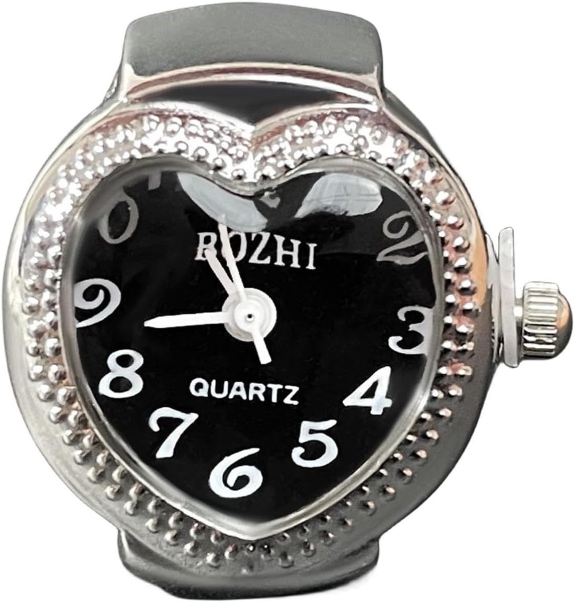 Ringhorloge - Vingerhorloge quartz - Uniek accessoire - Rekbare band - Diameter 2 cm