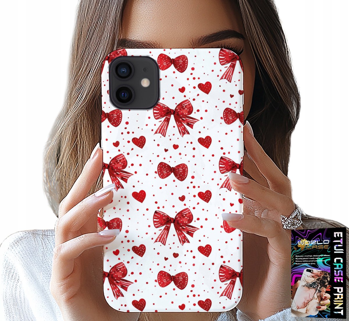 HOESJE VOOR IPHONE 13 MINI - RODE LINTEN, MODIEUZE PATRONEN