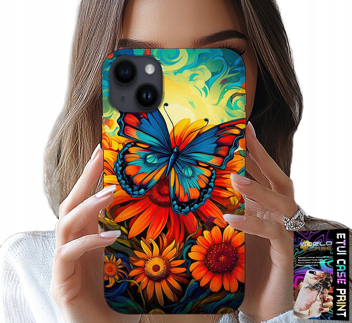 iPhone 13 hoesje - Hoesje met vlinders, bloemen en rozen