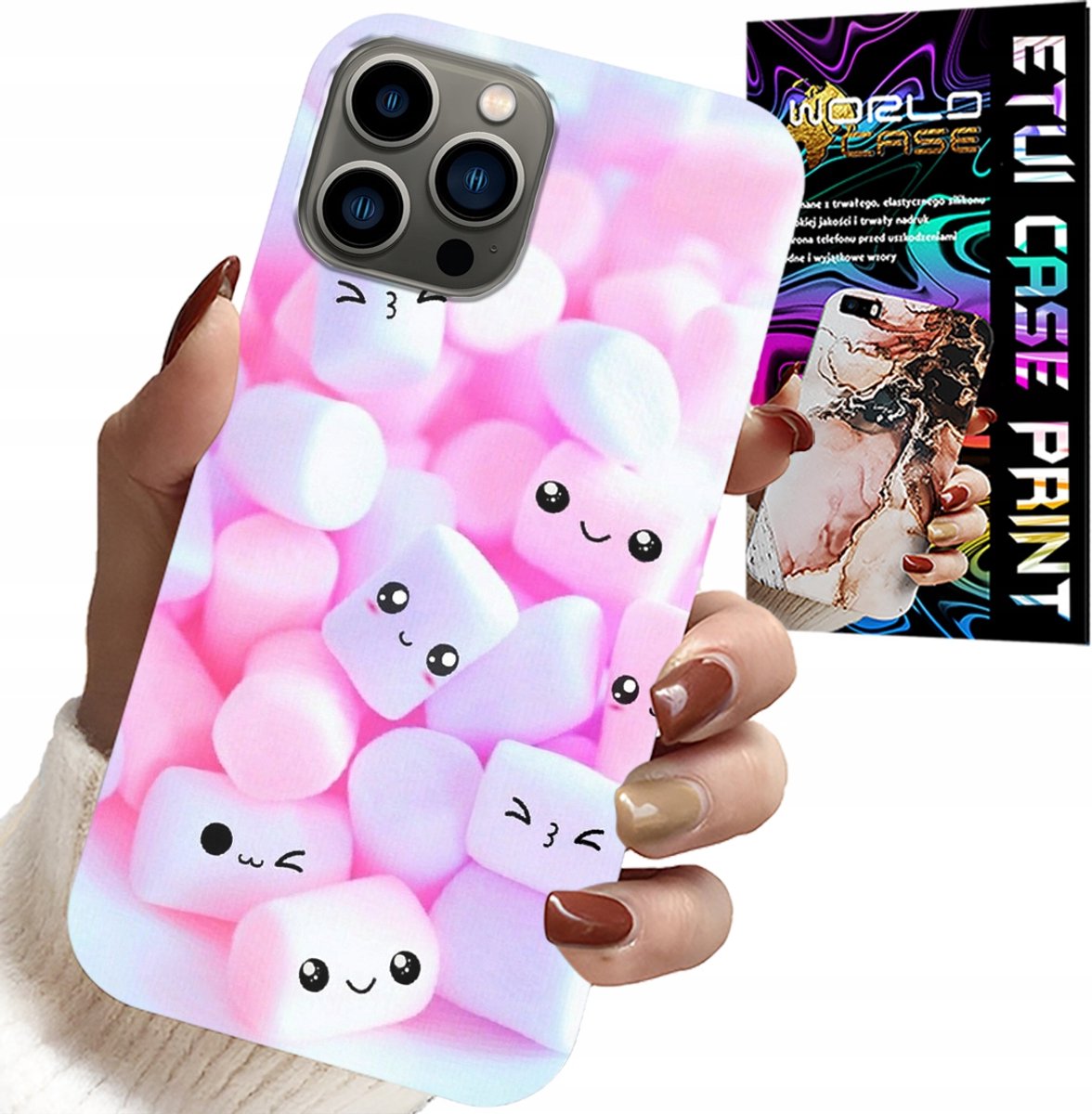 iPhone 12 Pro hoesje - Sweet Marshmallow patroon, cover, achterkant