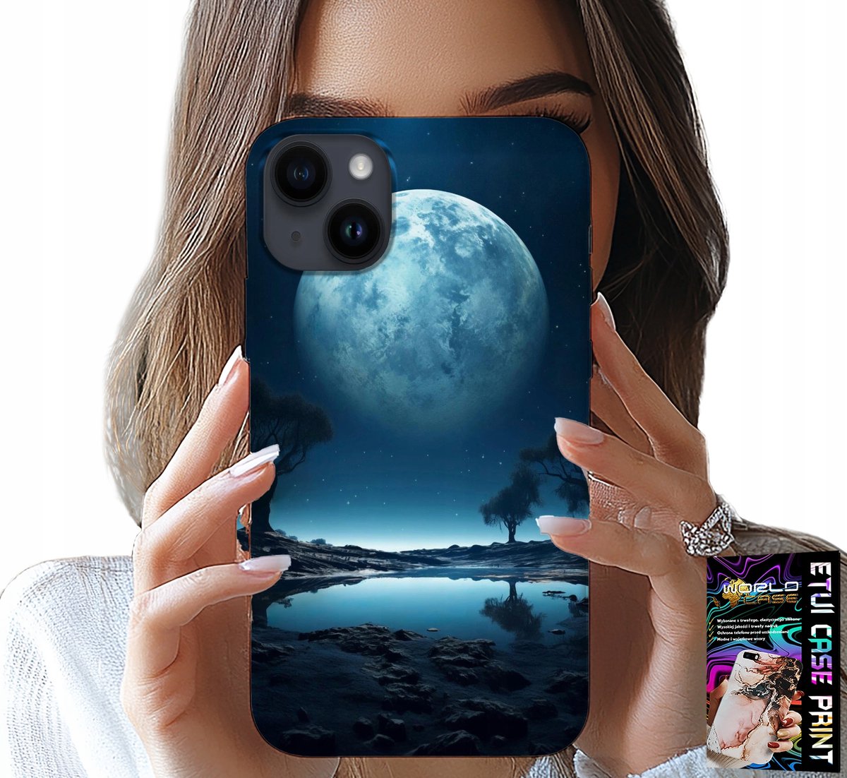 HOESJE VOOR IPHONE 14 PLUS - FULL MOON MOON HOESJE + FILM