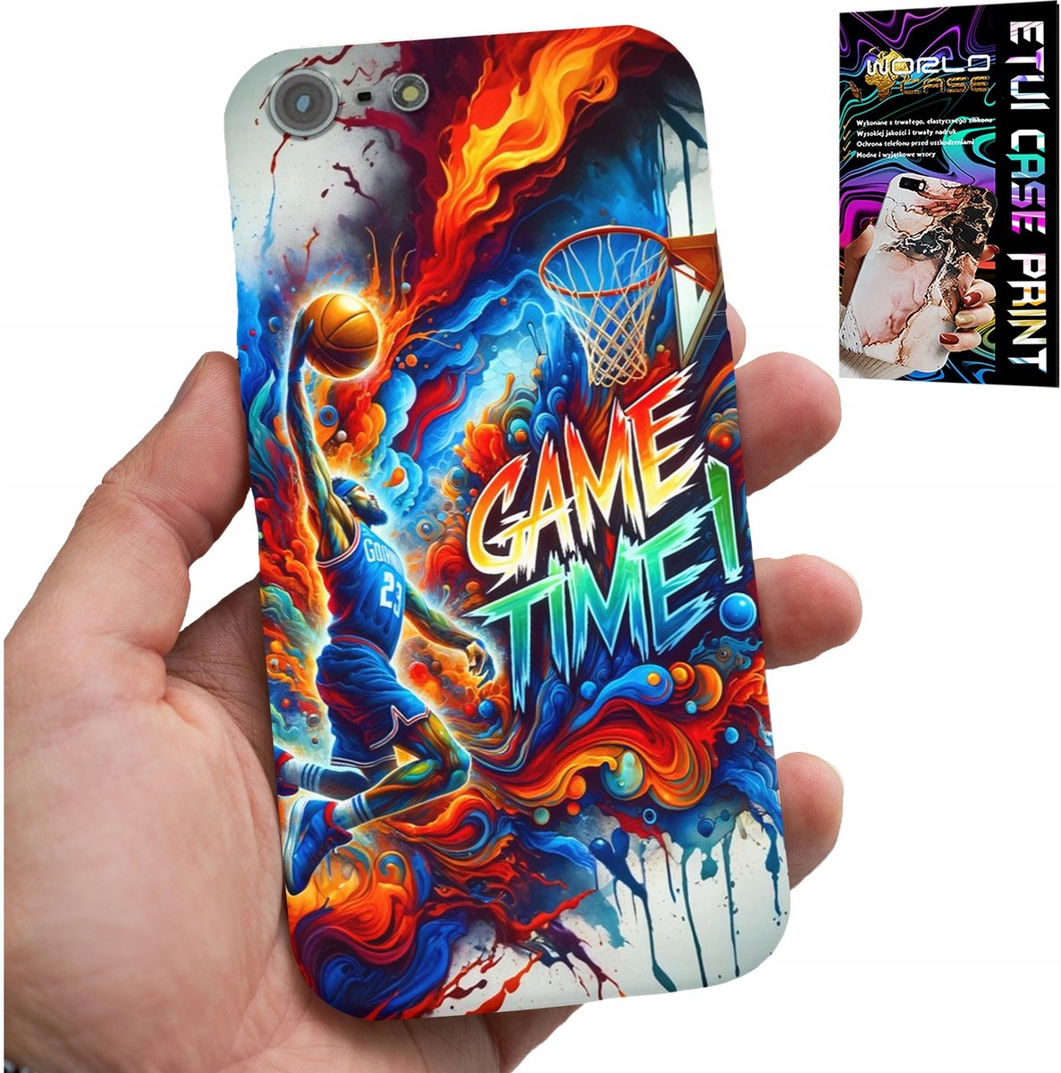 Hoesje voor iPhone 5 / 5S / 5C - Basketbal NBA Game Time, hoesje + glas