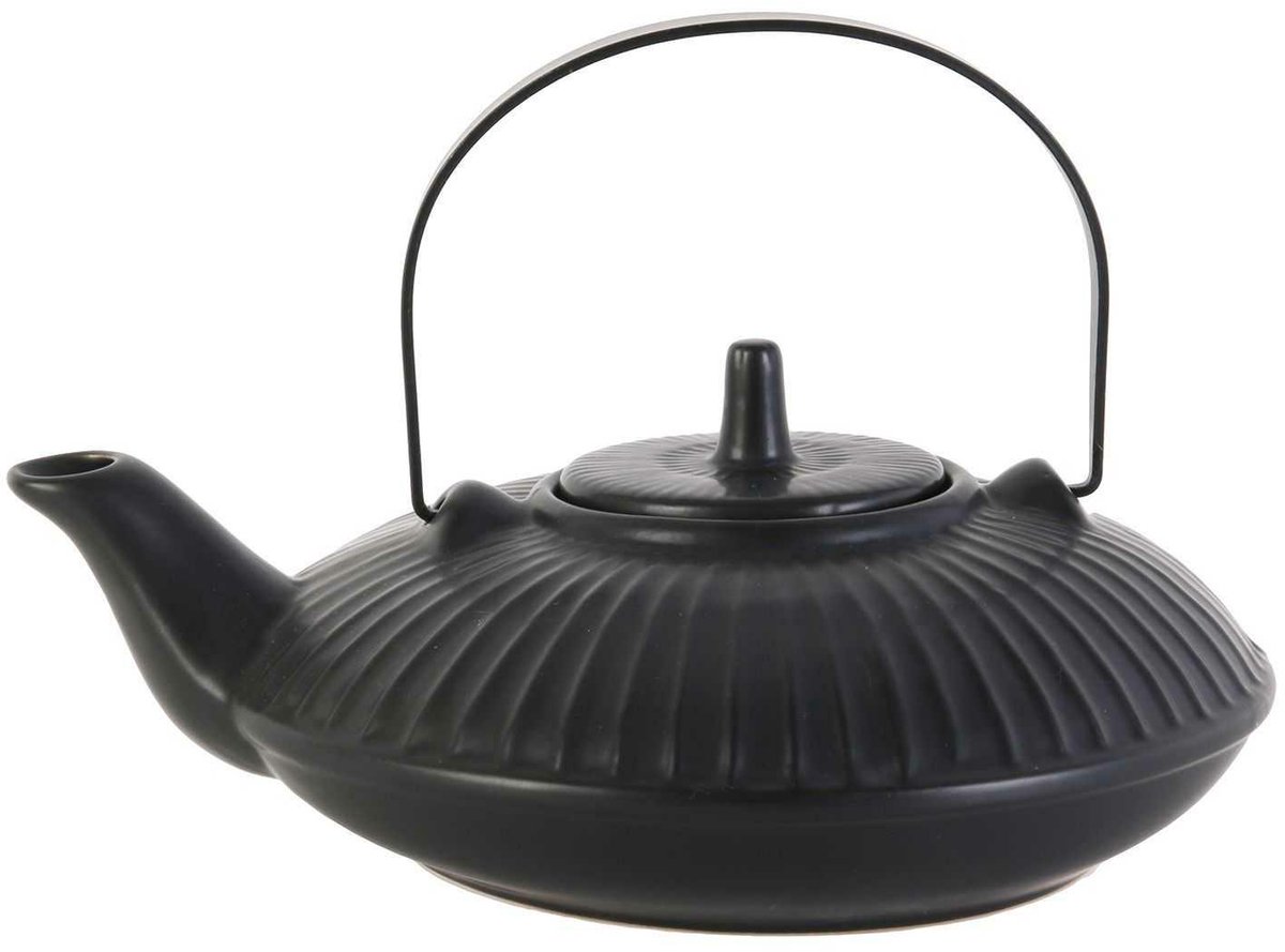 HowHomely Zenkai - Theepot - Ceramic - 600 ml - Zwart