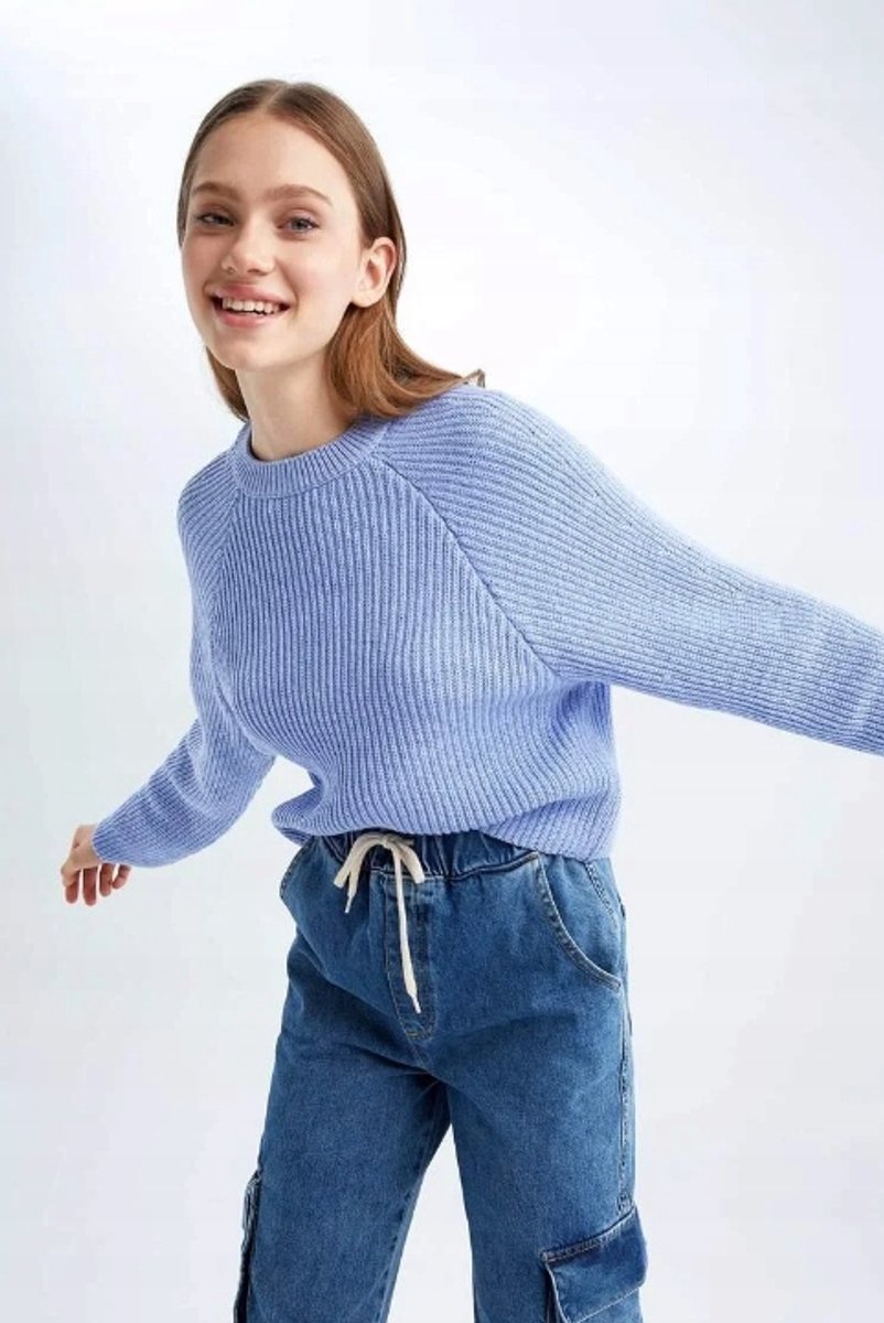DeFacto - Truien - Blauw - Lange Mouw - Casual