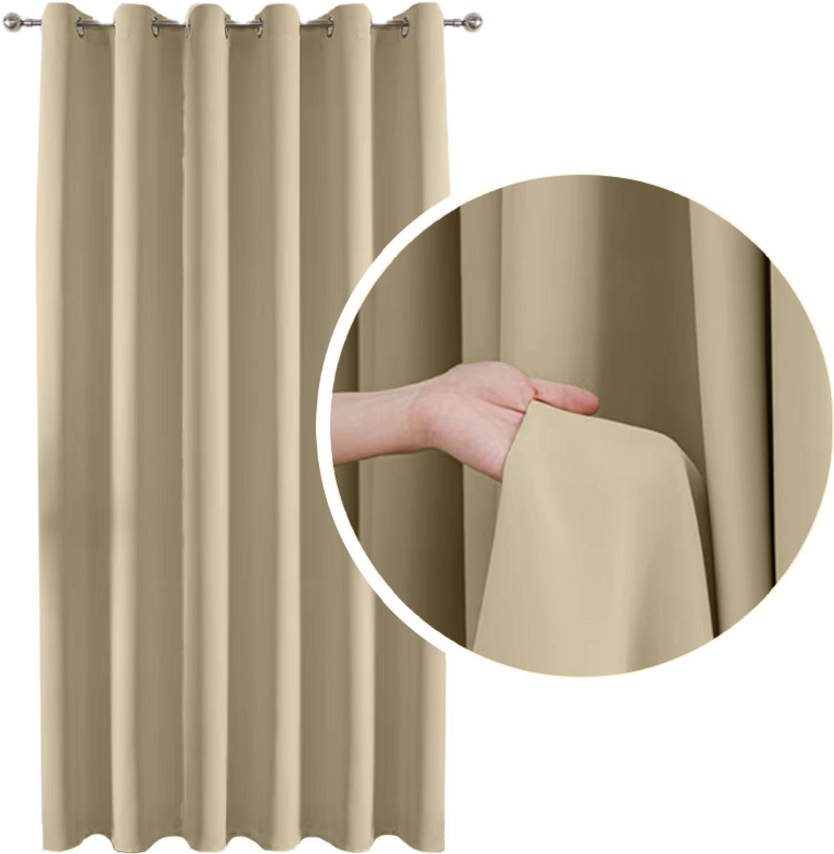 Meble od Nowa - Verduisterende Gordijn - 140x250 cm - Krem - 90% Verduisterend