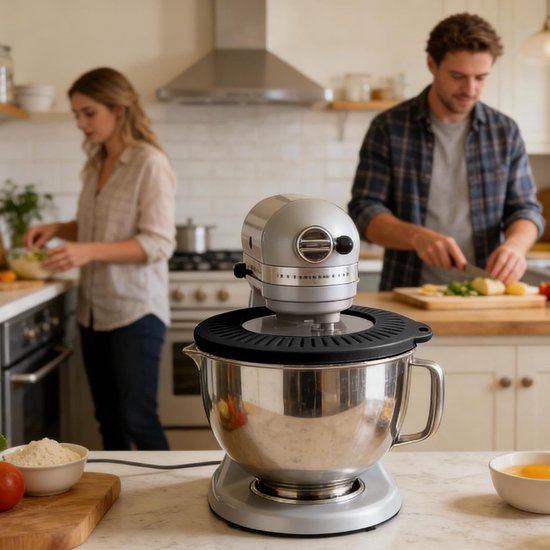 Mixer Spatbescherming - Mengkop Schild - Thuis Bakken - Geïntegreerd Bloemopvang - 234 cm Universeel - Zwart van Merkloos — afbeelding 2