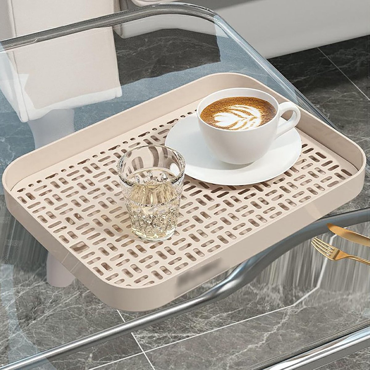 Druipbak Set - Lekbak Keuken - Theeservies Drogen - Dubbel Gelaagd Ontwerp - Groot Klein - Wit