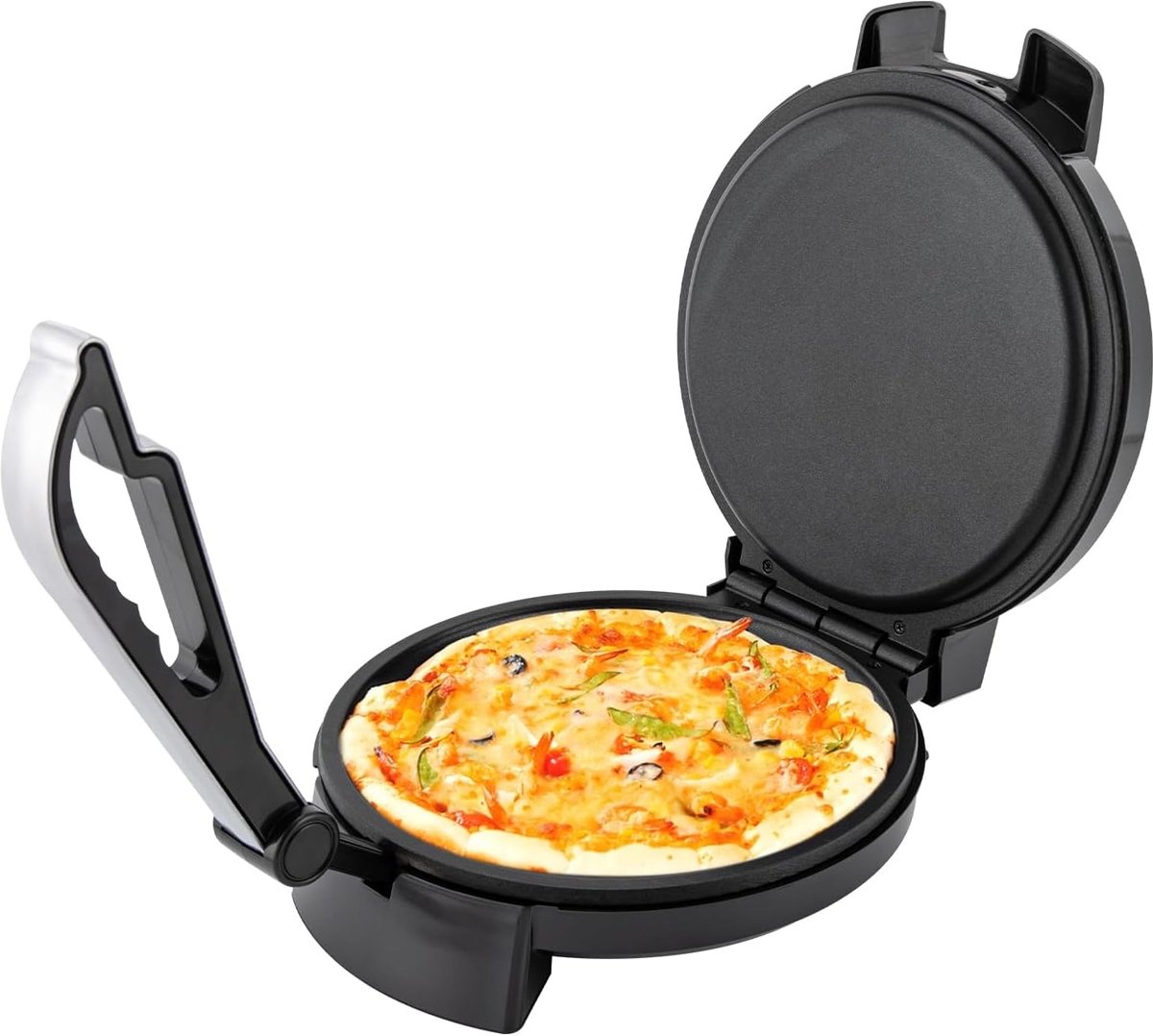 Platbrood Bakker - Elektrische Koekenpan - Platbrood Bakken - Dubbelzijdig Verwarmen - 33x21x27 cm - Zilver