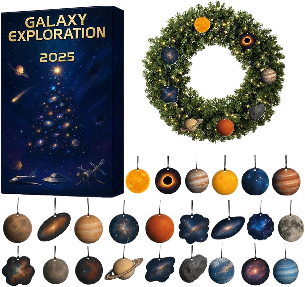 Kerst Kalender - Aftel Kalender - Feestelijke Verrassing - 24 Dagen Verrassingen - 28x18cm Doos