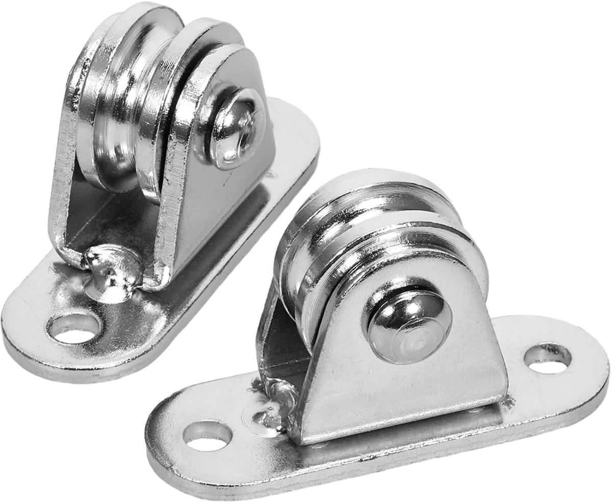 Verhuisset Katrolsysteem - Trek & Hef Katrollen - Zwaar Transport - Stil & Afneembaar - 6.1 x 3.3 cm - Zilver
