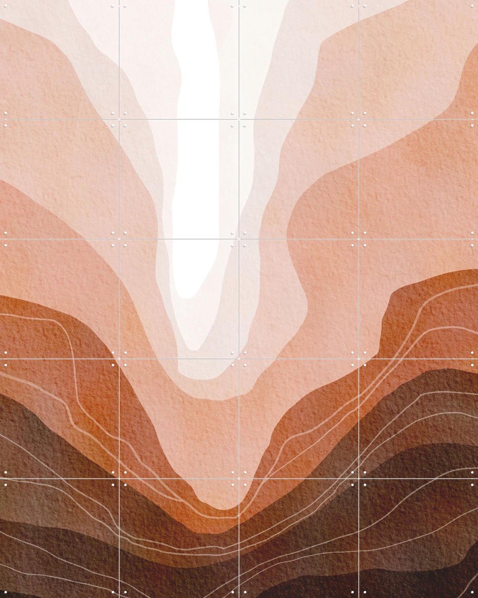 IXXI Wavy, Melloi Art & Various - 80 x 100 cm - Gratis ophangtool - Grote wanddecoratie en posters - Aquarel, Kwaststreken, Abstract, Slaapkamer