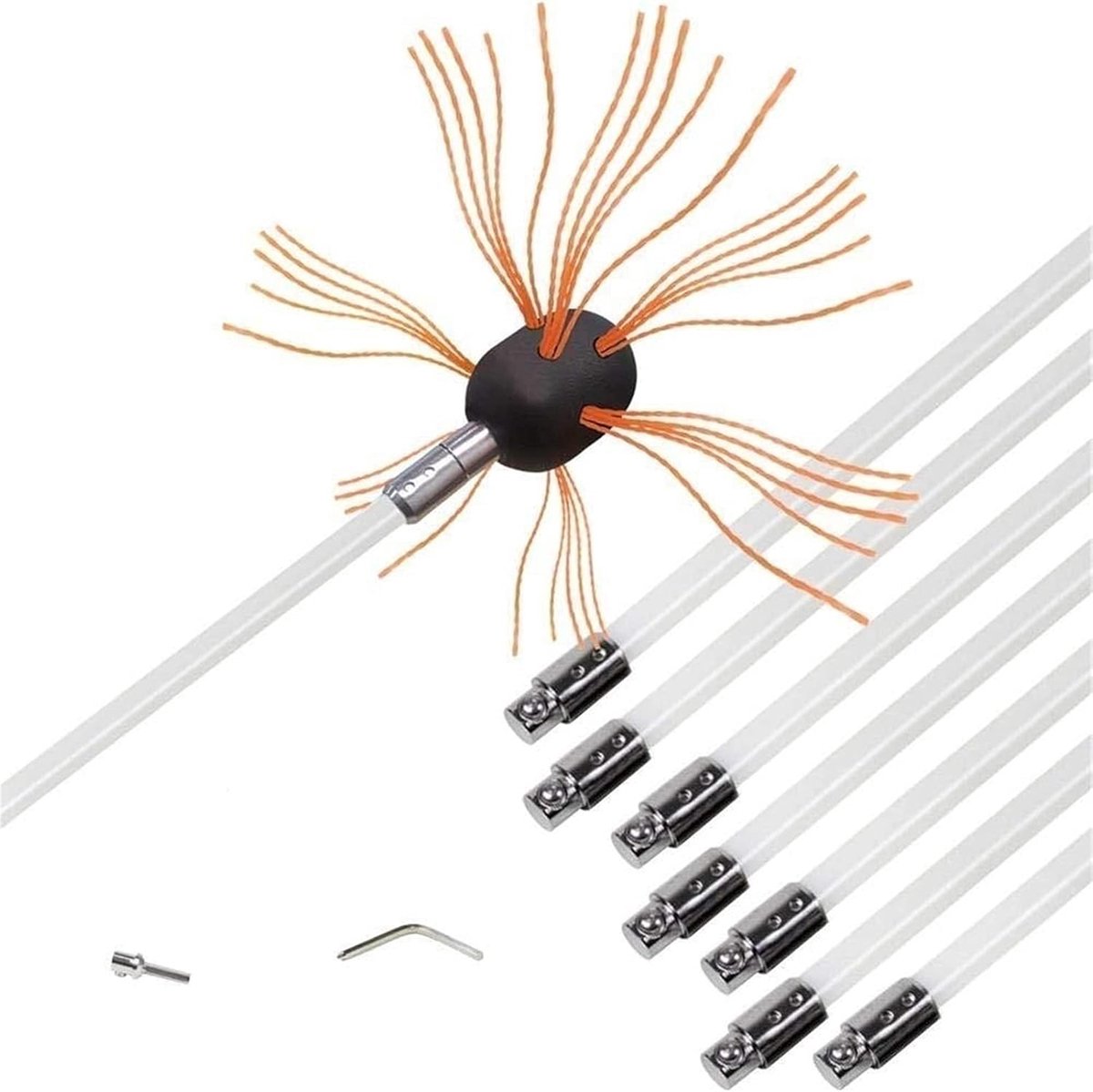 Schoorsteenborstel Kit - Schoorsteenveger Gereedschap - Schoorsteen Reinigen - Flexibele N