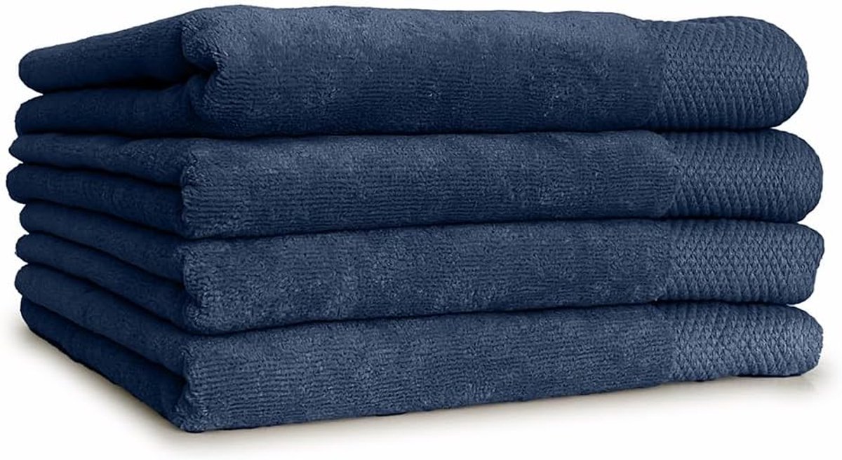 Velours Handdoeken - Zachte Katoen - Badkamer Comfort - 550 Gram/M2 - 60x110cm - Ocean Blu
