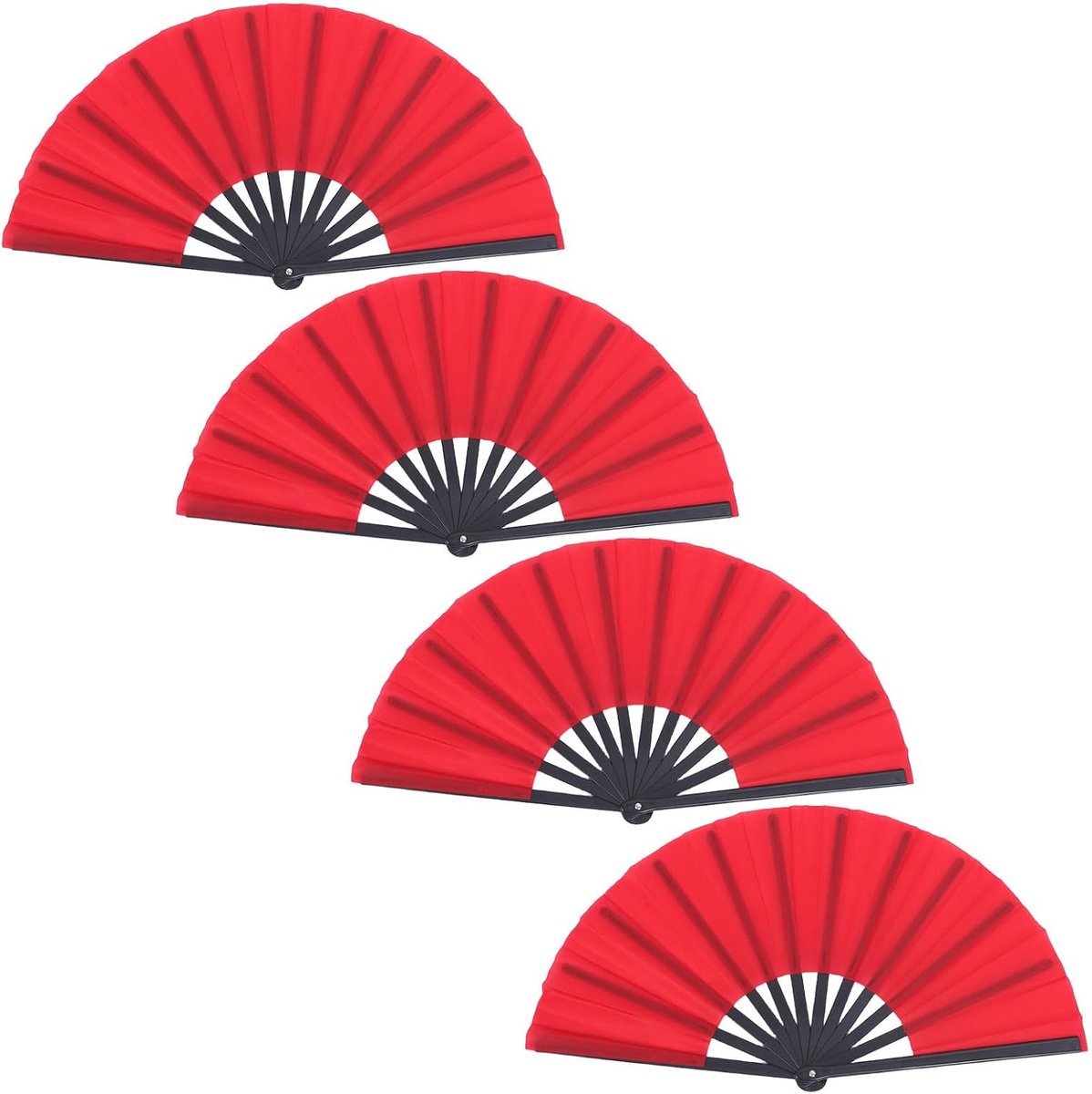 Decoratieve Vouwwaaiers - Handwaaiers Danswaaiers - Linedance Feesten Decoratie - Traditioneel Chinees Ontwerp - 62x33x3.3 cm - Rood