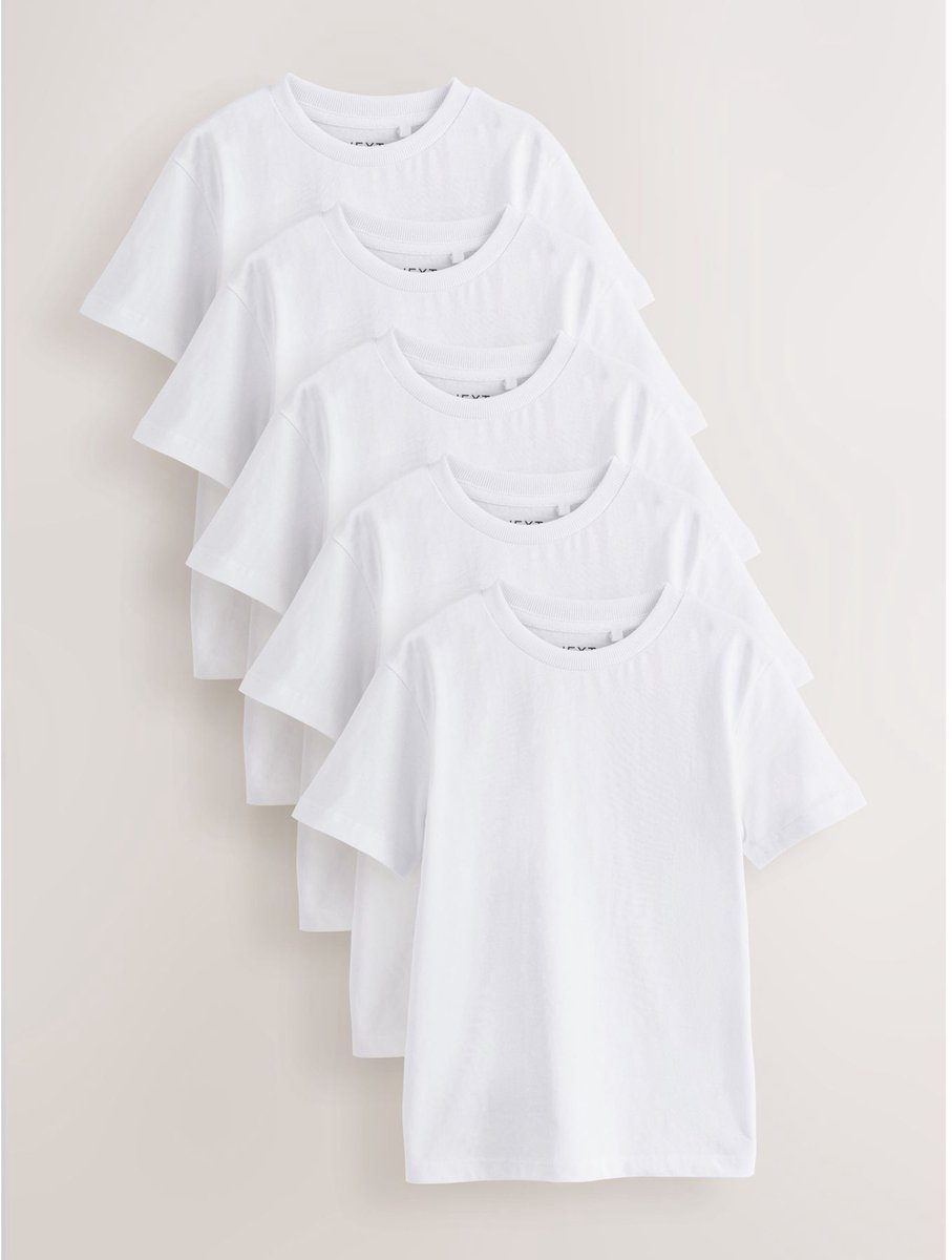 Next - Jongens - Set van 5 T-shirts met korte mouwen - Wit