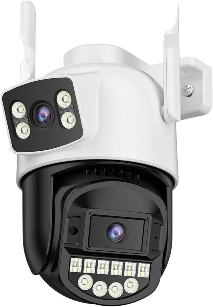Beveiligingscamera Buiten - Wifi Camera - Huis Beveiligen - Dubbele Lens 8MP - 5x Digitale Zoom - Wit